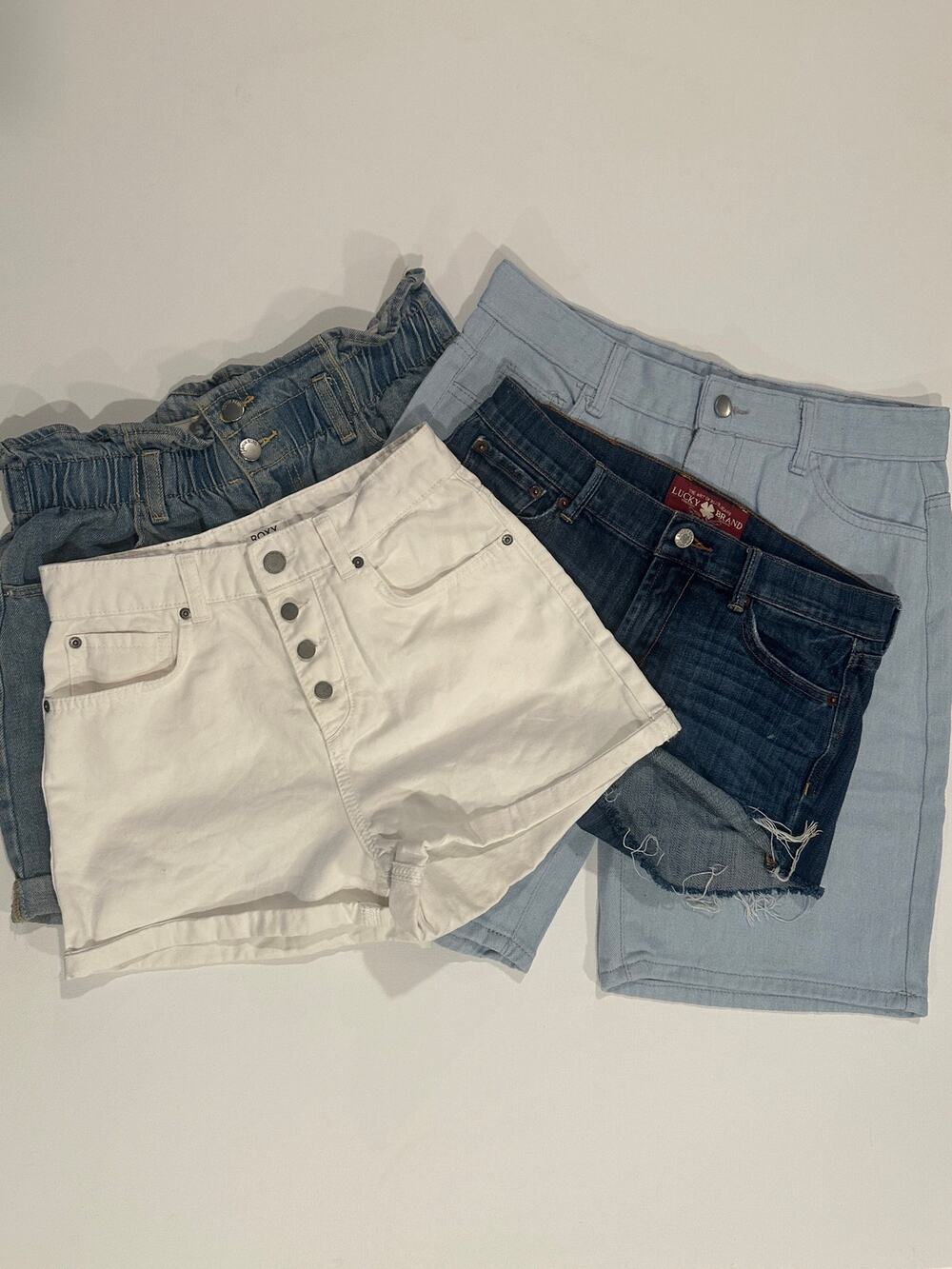 Curated Denim Shorts Bundle Lot of 4 Roxy Lucky Brand Paperbag Bermuda S / M